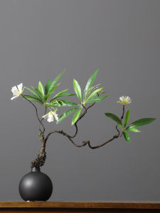 Modern Minimalist Style Artificial Water Rock Maple Leaf Flower Vase Set Creative Desktop TV Cabinet New Chinese Classical Decorations