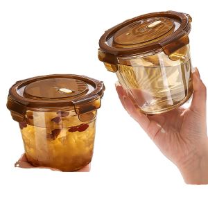 High Borosilicate Glass Soup Bowl with Lid Microwave Safe Leakproof Lunch Box for Office Workers Portable Soup Container