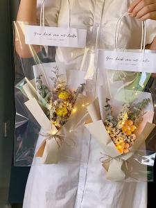 Dried Flowers Bouquet Preserved Fresh Babysbreath Rose Sunflower Birthday Gift for Girls Girlfriend Valentines Day Gift