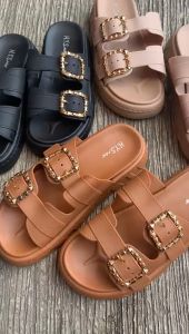 Sandal Jelly Wanita Terbaru/ Sendal Wedges Karet Gesper Cewek Kekinian/ HYS V531 Jelly Import