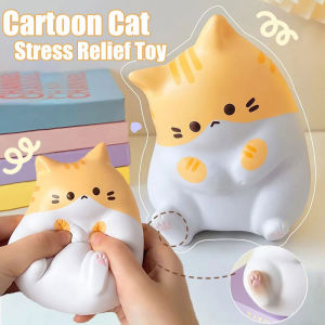 🔥 3pcs New Cartoon Cat Stress Relief Toy PU Squeeze Slow Rebound Pinch Toy Home Desktop Decoration Novel Gift for Children and Adults