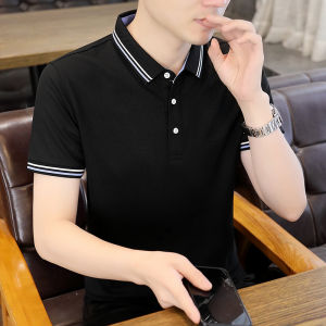 Áo Thun Polo Nam Tay Ngắn Mùa Hè Thời Trang Thường Ngày Cổ Polo Tay Lửng Cotton Polyester Áo Thun Nam Hợp Thời Trang