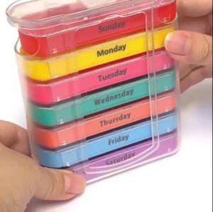 กล่องยา กันน้ำและกันความชื้น 7วัน 28ช่อง รายเดือน ตลับยา กล่องเก็บยา บดยา กล่องยารายสัปดาห์ ที่ตัดยา