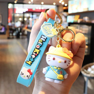 Anime Kawaii Sanrio Hello Kitty Keychain Pendant Holder Key Chain Car Keyring Mobile Hanging Jewelry Kids Toys Gifts Wholesale
