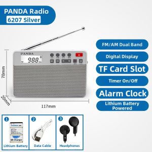 PANDA | Panda 6207 Desktop Soundbox Radio Broadcast Semiconductors Elderly Special Opera Playback FM Radio Digital Display MP3 Format