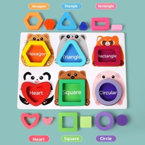 Montessori Educational Geometric Puzzle Wooden Board