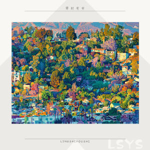 ภาพพิมพ์ขนาดใหญ่สำหรับพนักพิงโซฟา บ้านในชนบท Los Angeles ภาพพิมพ์สไตล์เทรนด์ที่โด่งดัง ภาพพิมพ์แบบดิจิทัล ภาพพิมพ์ทันสมัย