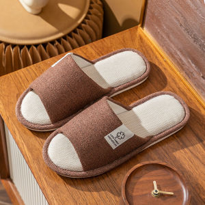 Linen Slippers Indoor Home Use Anti-Slip Floor for Women Summer Spring Autumn Outdoor Wearable Mens Slippers Couples Sandals