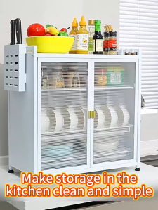 SOFTHOME 2/3 Tier Dustproof Dish Rack With Cover Stainless Steel Dish Drainer Rack Kitchen Plate Drying Rack