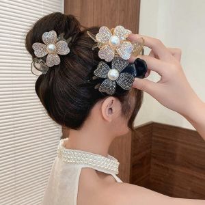 กิ๊บติดผมรูปดอกไม้ประดับคริสตัลสไตล์เกาหลีสำหรับผู้หญิง