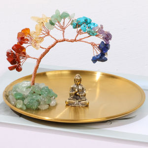 ต้นไม้และพระพุทธรูปตกแต่งคริสตัล Energy Balance Tree of Life Handmade พระพุทธรูป Zen Chakra ตกแต่งสําหรับโชคลาภ Home Decor