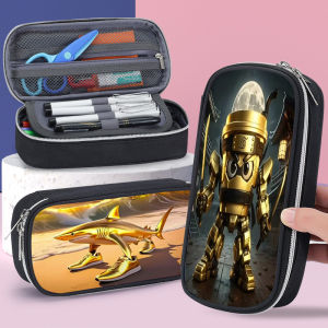 Large Capacity Shark Foreign Mountain Sea Pencil Case Boys Girls Middle School Stationery Bag Lead Pencil Box School Supplies