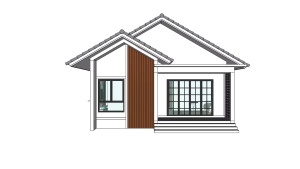 S-1973 แบบบ้านหลังเล็กชั้นเดียวสไตล์โมเดิร์นร่วมสมัย (Contemporary Modern) พื้นที่ใช้สอย 90 ตารางเมตร 3 ห้องนอน 2 ห้องน้ำ