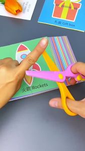 90Pcs Kids Fun Paper Cut Book Baby DIY Early Education Puzzle Color Paper Cut Toys