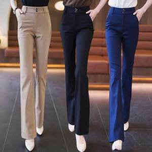Professional High Waist Thin Commuter Womens Suit Pants Autumn Fashion Trousers OL Style Zipper Long Pants for Ladies