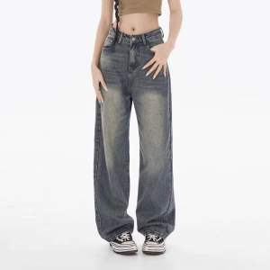 BAGGY OVERALL JEANS | Celana Kulot Wanita Highwaist Baggy Jeans Gombrong Oversize Korean Style Terbaru Black Whisker