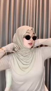 HIJAB INSTAN BERGO HUMA BAHAN JERSEY COLTECH MELEYOT 2IN1 PASHMINA