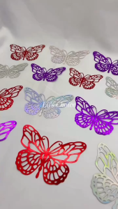 [ISI 12] Hiasan Kupu Kupu Tempel Warna Warni / Cake Topper Butterfly