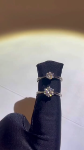 Vvi Moissanite Ring แหวนเงินแท้ 925 เพชรโมอีส คลาสสิคหกแฉก เครื่องประดับหญิง ของขวัญ หมั้น vvs/D ใบรับรองGRA 0.5ct-3ct