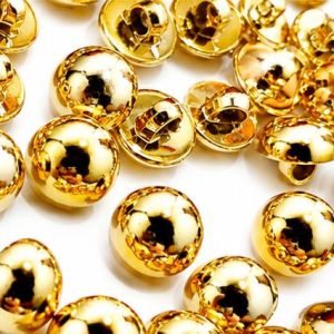 COD 100 pcs Diameter 9 - 11 - 13 - 15 - 18 mm - Kancing Baju Jamur SILVER / GOLD Polos Timbul - Kancing Mutiara Silver