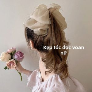 Kẹp Tóc Lụa Cá Tính Thời Trang Phong Cách Ngọt Ngào Tinh Khiết Chất Liệu Cotton Hữu Cơ Chiffon Dành Cho Nữ Phụ Kiện Tóc Thường Ngày