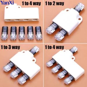 Wire Connector Set Splitter Box With Connector For Audio Auto Moto Lighting System 22-18AWG Led Strip Wire Cable Junction Box D2