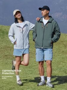 Miiow | Lightweight Breathable UV Protection Ice Silk Loose Fit Sunscreen Clothing Long Sleeve Hooded Zipper Closure For Couples