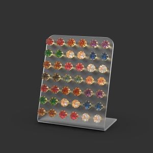 EARRINGS EARRING EAR STUD STUDS JEWELRY JEWELLERY HOLDER STORAGE ORGANIZER MINI SMALL RACK CASE SHOWCASE DISPLAY STAND TRANSPARENT ACRYLIC 42 HOLES TEMPAT PENYIMPANAN RAK PAJANGAN ANTING PERHIASAN AKRILIK BENING SATIN HEAVY FROSTED ELEGAN KEKINIAN MODERN