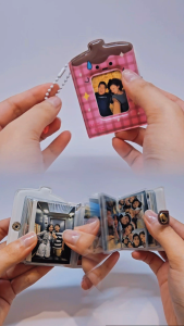 【Mach Photo】Photo Album Bag Charm | Custom Photo Book Keychain for Bags & Keys with Clasp and Bead Chain | Idol|Couple|Gift