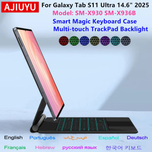 AJIUYU | Magic Keyboard Case For Samsung Galaxy Tab S11 Ultra 14.6 Inch 2025 SM-X930 SM-X936B Tablet Smart Cover Folio Multi-Touch