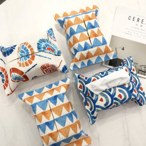 Literature and art drawer box bag car paper towel set home Japanese style paper towel bag cotton and linen fabric paper drawer box living room paper drawer bag