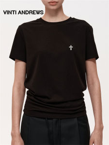 Layered Pleated Crew Neck T-Shirts
