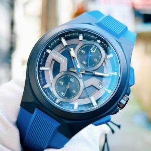 ĐỒNG HỒ NAM CHÍNH HÃNG Bulova 98B380 Maquina Quartz Chronograph Black Dial Sapphire Blue Silicone Strap For Men
