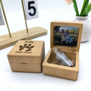 Personalized Handmade Wooden Pet Memorial Box with Name and Photos - Can Hold Pet Urn Pet Fur  Pet Teeth Pet Nails