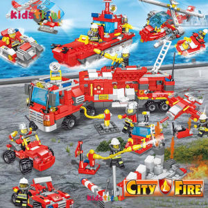 Fire Truck City Set Building Blocks Toys with Minifigures Educational Toys as Gift for Kids Boys