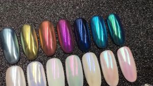 JOSLOVE 7 colors Nail Glitter Powder Magic Mirror Chrome Pigment Neon Pearl Pigment Decoration