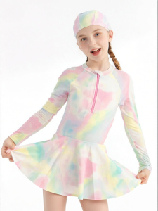 batubatu | Sleeved Sun-protective Girls Swimsuit