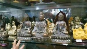 Tượng Đức Phật Dược Sư-Quan Âm bồ tát-Thần Tiền bằng đồng