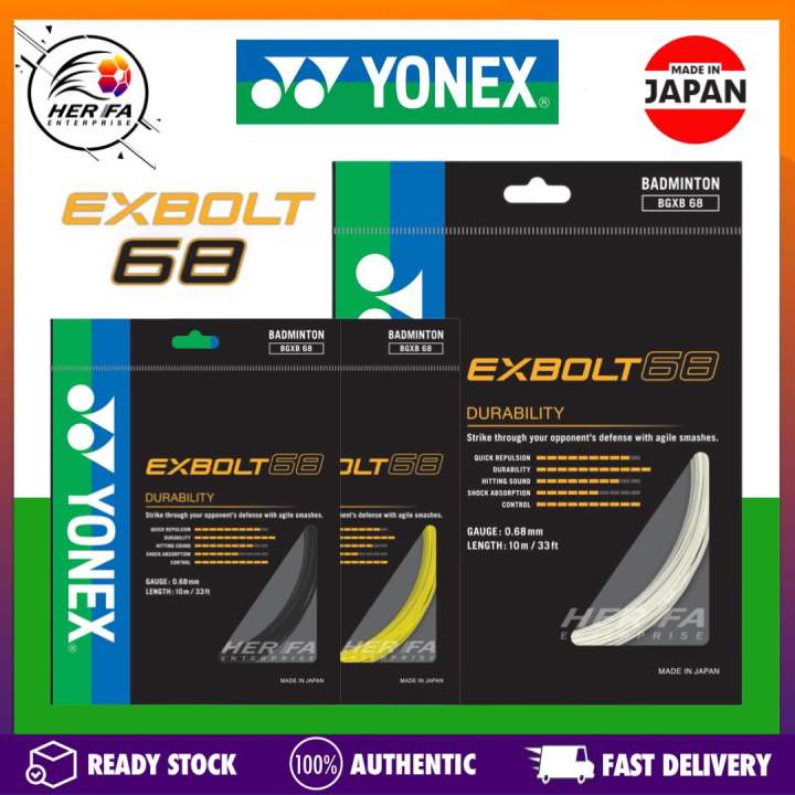 YONEX Exbolt 68 Badminton String Durable 100%ORIGINAL Made in Japan ...