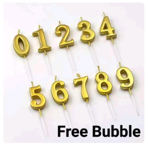 Lilin Angka Gold Pesta Ulang Tahun Lilin Kue Emas Metalik Dekorasi Birthday Number Candle