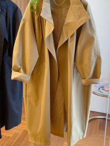 เสื้อแจ็คเก็ตยาวทรงหลวมสไตล์สตรีทสำหรับผู้หญิง ทรงหลวม ทรงปกติ แขนยาว ปกติ ฤดูใบไม้ร่วง 2024 กระดุมเดียว