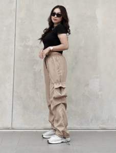 Celana Cargo Wanita Terbaru - Celana Cargo Pinggang Karet - Celana Korean Style Loose