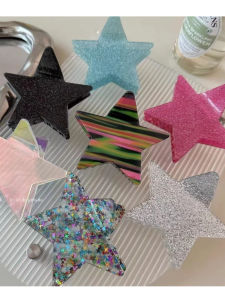 Korean Style Five-Pointed Star Color Matching Thin and Glittering Grip Back Head Updo Shark Clip XINGX Large Hair Clip Hair Accessories New