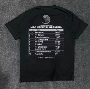 Kaos Distro Liga Korupsi Indonesia Baju Kata kata Sindiran Keren Bahan Catton Combad24s Tebal Adem