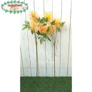 Bunga Hias Artificial Bunga Chrysant Variasi Warna Kuning & Orange Dekorasi Ruang Tamu