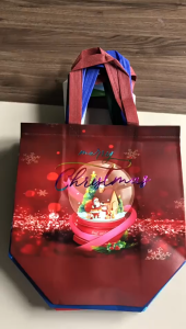 10PCS Large Christmas Gift Packaging Bags Present Wrappers Reusable Non-Woven Shopping Bag Cartoon Santa Claus Snowman Kids Gift Packaging Bag