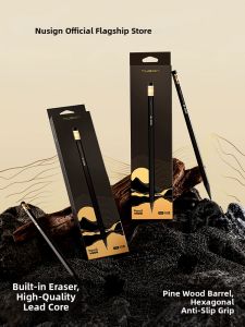 Nusign | Black Gold Series Wooden Hexagonal Pencil Student Practice Writing Drawing Toxic-Free