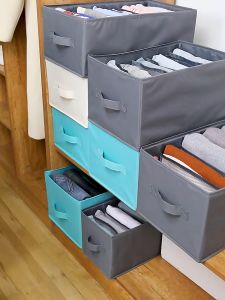 Hộp vải đựng quần áo 12 ngăn khay đựng đồ lót tất vớ hàng loại 1 cứng cáp gấp gọn tiện lợi