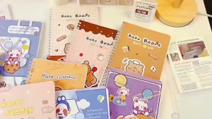 KK 10PCS A5 Cartoon Notebook Set High School Coil Notebook Spiral Landscape Aesthetic Wholesale notebook 10 pcs set for high school