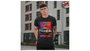 Kaos Otomotif Desain Cartoon ae86 Initial D